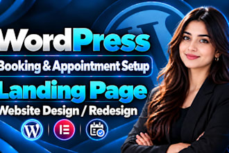 add wordpress booking features and design landing pages