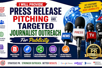 provide press release pitching and targeted journalist outreach for publicity