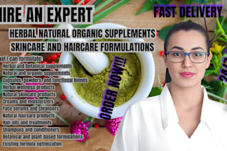 develop herbal natural organic supplements skincare and haircare formulations