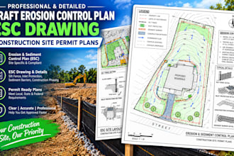 draft erosion control plan esc drawing construction site permit plans