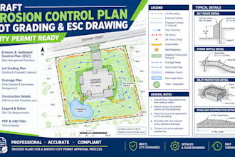 draft erosion control plan lot grading esc drawing city permit ready