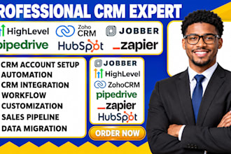 jobber gohighlevel jobtread zoho crm automation hubspot zapier pipedrive