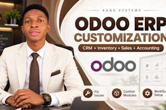 fix and customize odoo erp, CRM, inventory, sales, accounting and modules