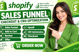 shopify sales funnel checkout add to cart review offer upsell cro optimization