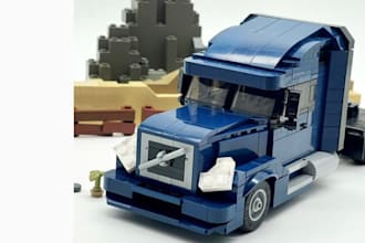 design 3d lego car model, xml part list, manual instruction, lego car toy model