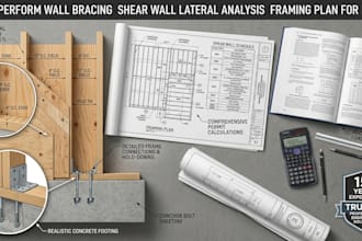 perform wall bracing shear wall lateral analysis framing plan for permit