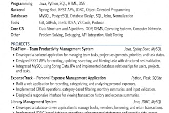 create an ats friendly resume for students and freshers