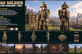 create custom minecraft skin, smp pvp skin, java, furry skin minecraft texture