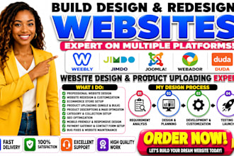build weebly jimdo joomla webador duda website design product uploading expert