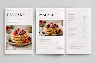 write and format healthy cookbook, cookbook design, recipe book, or meal plan