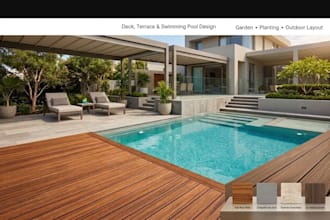 design deck terrace and swimming pool landscapes
