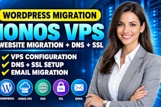 migrate website to ionos vps cloud server wordpress domain dns ssl email