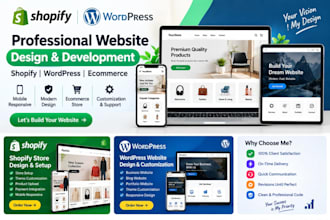 create a modern shopify wordpress ecommerce website