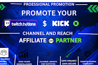 promote your twitch channel, stream and gaming content