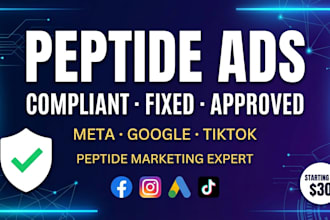 fix peptide ads, run meta google tiktok peptide ads, peptide marketing expert