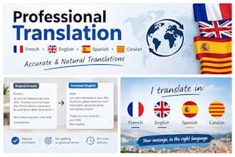 translate french english spanish and catalan texts