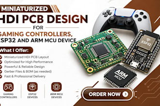 design miniaturized hdi pcb for gaming controllers, esp32 and arm mcu devices