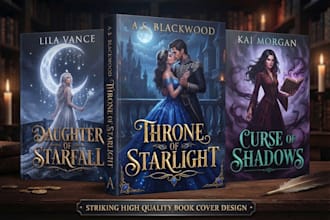 design a premium fantasy cover, ebook cover, and KDP book cover design