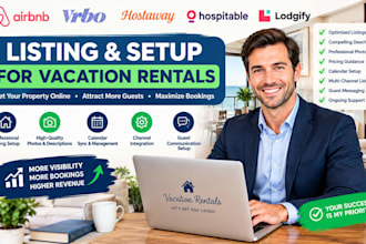 do listing and setup on airbnb, vrbo hostaway, hospitable, lodgify