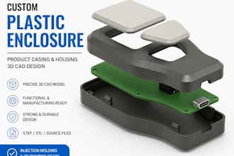 design custom plastic enclosure, product casing and housing in 3d cad