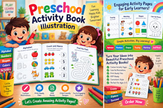 create preschool activity book illustrations