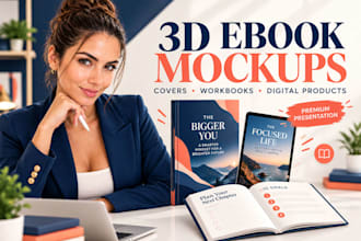 create 3d ebook mockups ebook covers digital  and product presentation