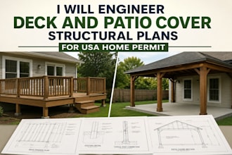 engineer deck and patio cover structural plans for usa home permit