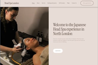 design wix head spa website japanese head spa scalp care luxury head spa website