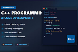 write, debug, and optimize c plus plus code for your projects