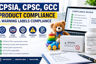handle cpsia, cpsc, gcc, product and warning label compliance for amazon sellers