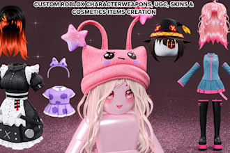 model roblox 3d ugc, avatar hair, clothes, skins, accessories, hats an cosmetics