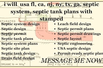 usa fl, ca, nj, ny, tx, ga, septic system, septic tank plans with stamped