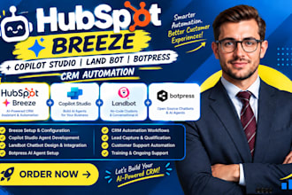 setup hubspot breeze, copilot studio, landbot and botpress CRM automation
