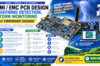do emi emc pcb design, lightning detection, storm monitoring iot firmware design