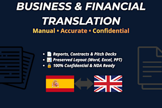 translate business documents and financial reports