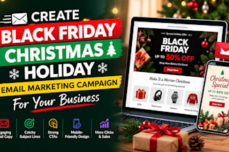create black friday christmas holiday email marketing campaign for your business