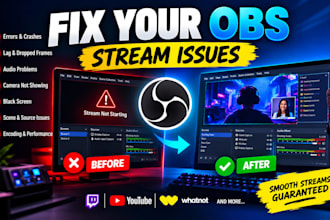 fix obs studio errors, lag, audio, camera and streaming problems