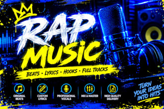 write and rap your original song with catchy hooks and powerful lyrics