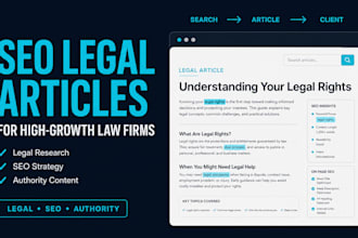 write authority building SEO legal articles for high growth law firm websites
