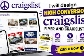 design high conversion craigslist flyer and craigslist ads