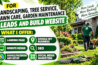 generate landscaping tree service leads garden care lawn care website
