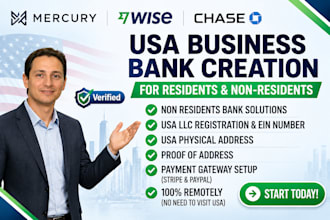 guide you on USA llc, business banking, mercury, wise and stripe