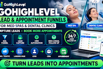 build ghl lead and appointment funnels for med spas and dental clinics