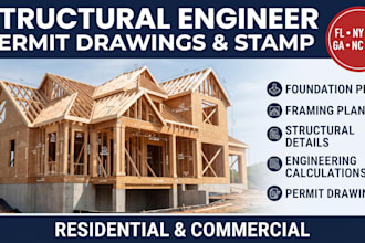 structural engineer permit drawing engineer stamp for fl, ny, ga, nc, wa