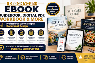 design your ebook, guidebook, digital pdf, workbook, cookbook or training manual