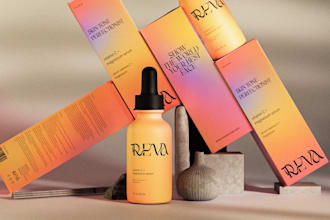 design custom cosmetic packaging, skincare label, product box and 3d mockup