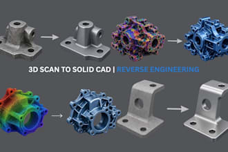 reverse engineering from 3d scan to solid cad stl to step file repair