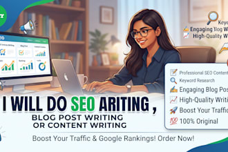 do SEO article writing, blog post writing or content writing