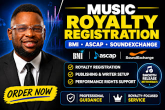 register music for royalties, publishing, bmi, ascap and soundexchange