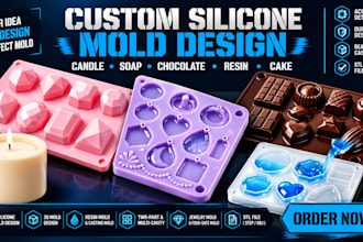custom 3d silicone mold design for candle mold soap mold and chocolate mold
